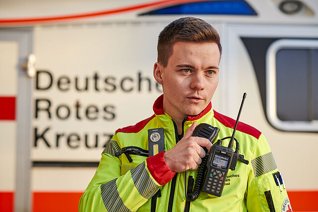 Einsatz eines Sanitäters des DRKs